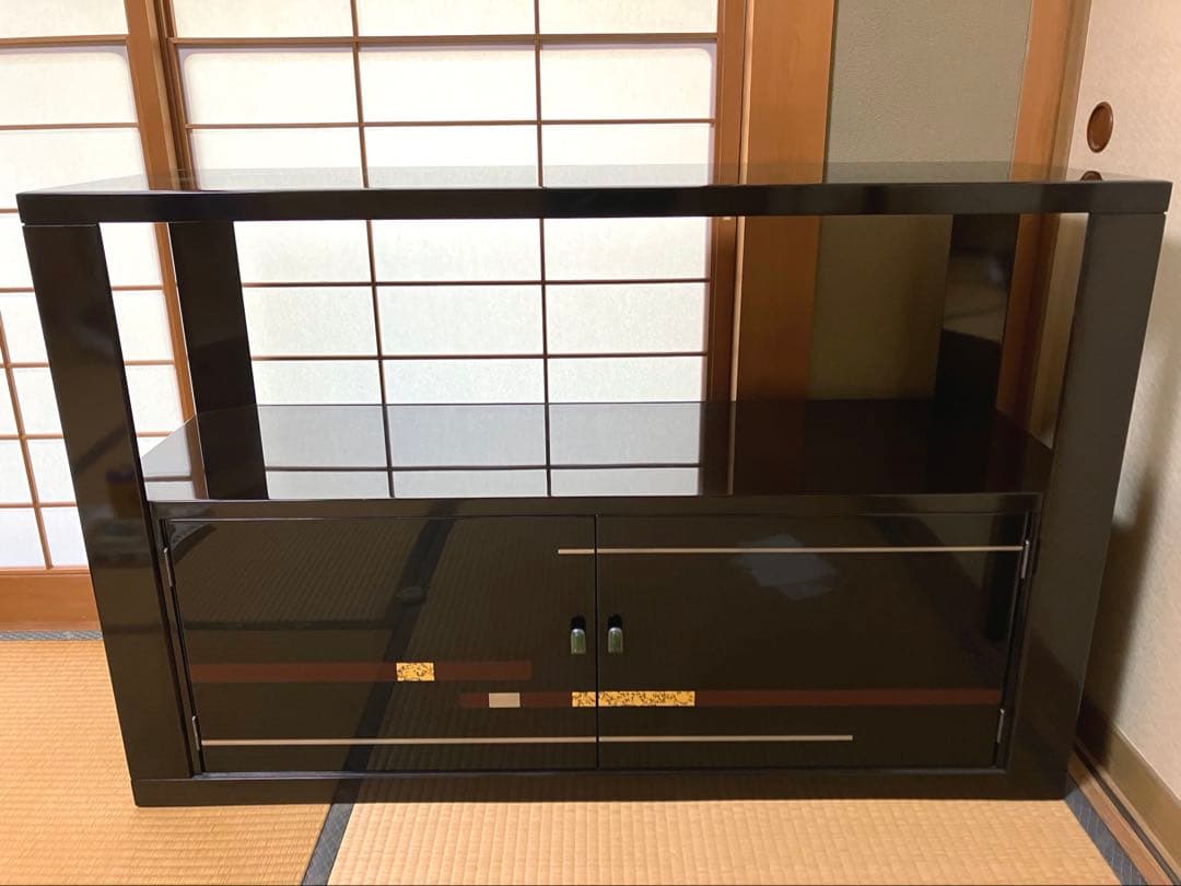 未使用•美品 モリシゲ MORISHIGE 飾り棚 呂色塗 総漆塗り 諏訪