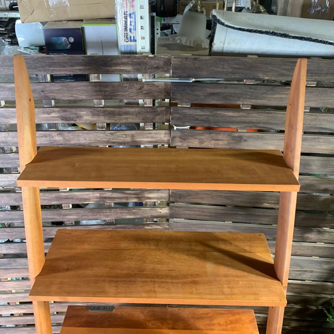 J677 福岡大川マルヨシ民芸家具 片開きシェルフキャビネット 壁面収納