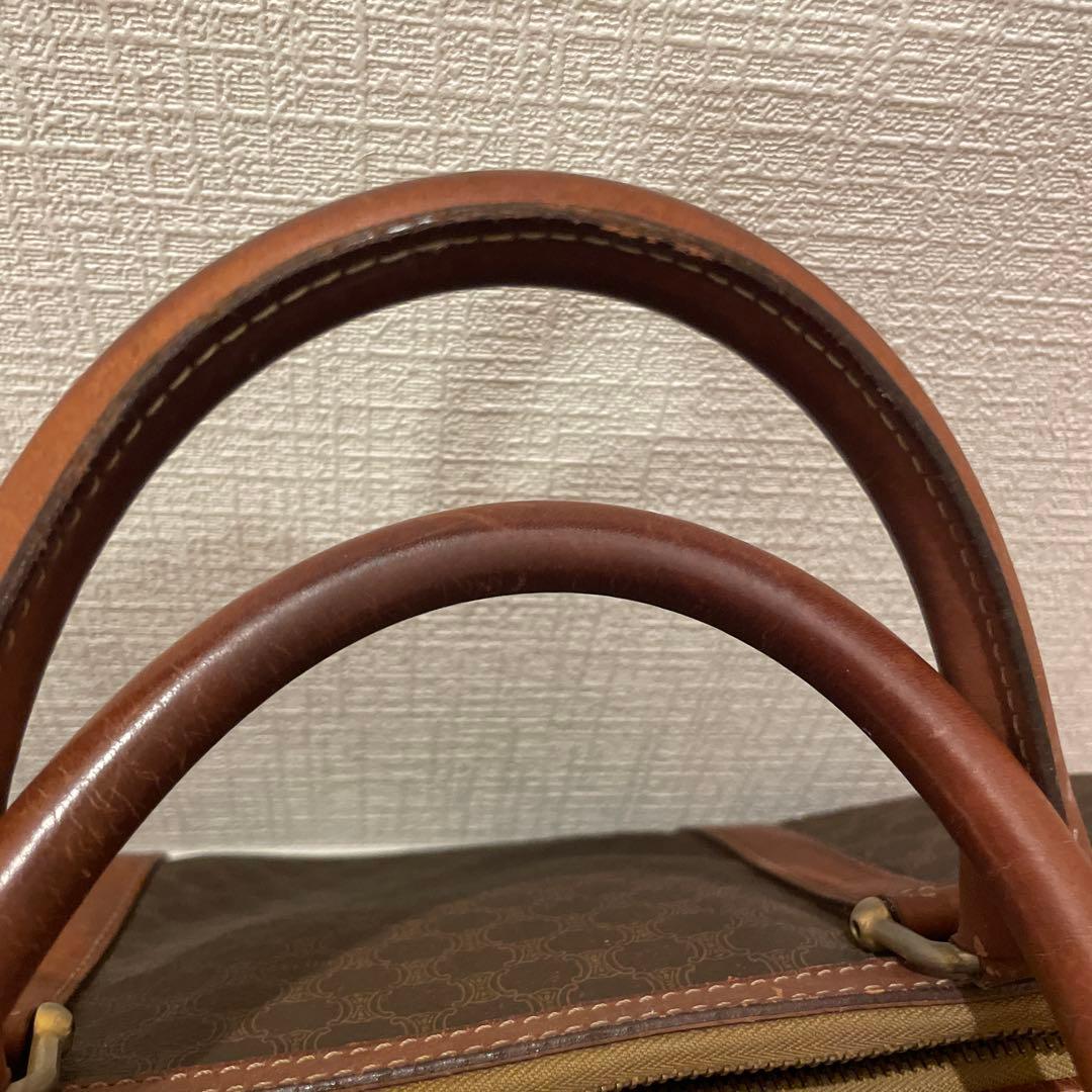 CELINE セリーヌ ブラウン ハニカムパターン ボストンバッグ