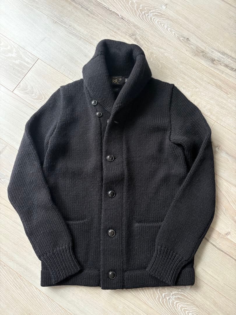 Y*︎様 RRLローゲージウールショールカラーニットJK BLACK