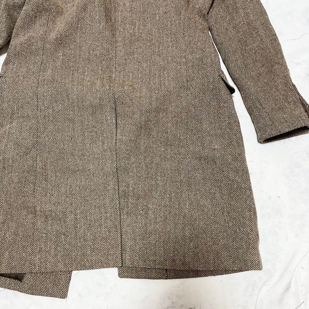 美品 SUIT SELECT チェスター ヘリンボーン LL ウール コート