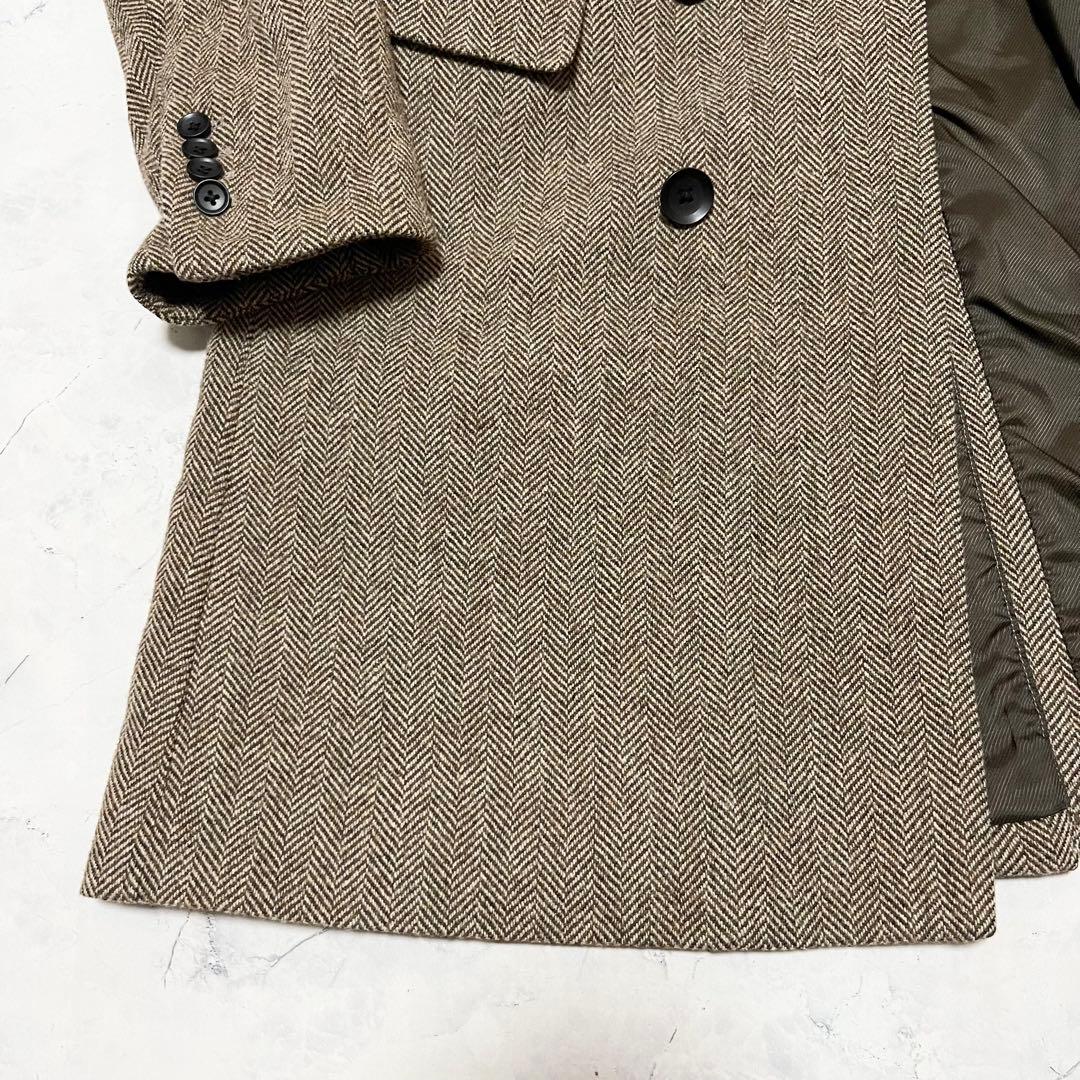 美品 SUIT SELECT チェスター ヘリンボーン LL ウール コート