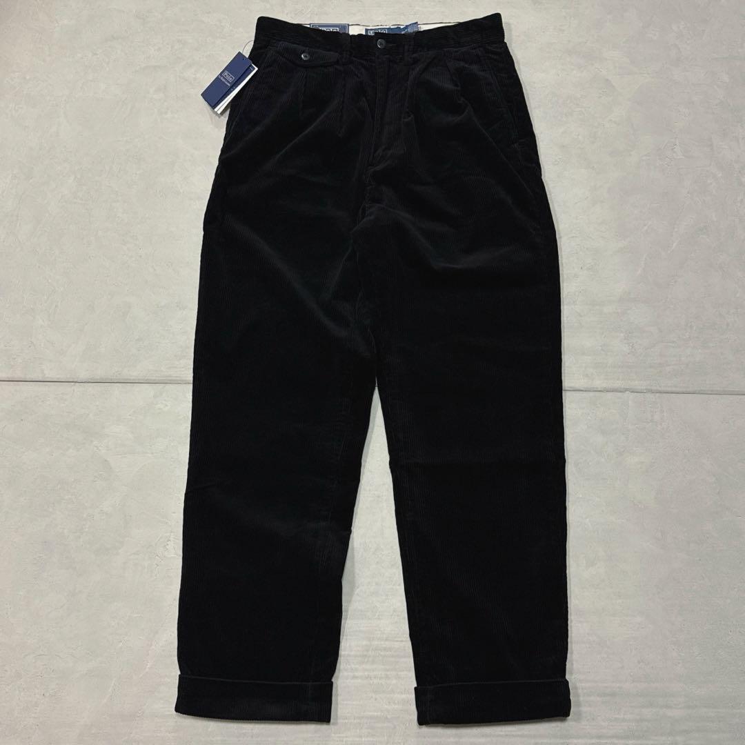 新品25AW ポロラルフローレン コーデュロイパンツ ブラック リラックスFIT