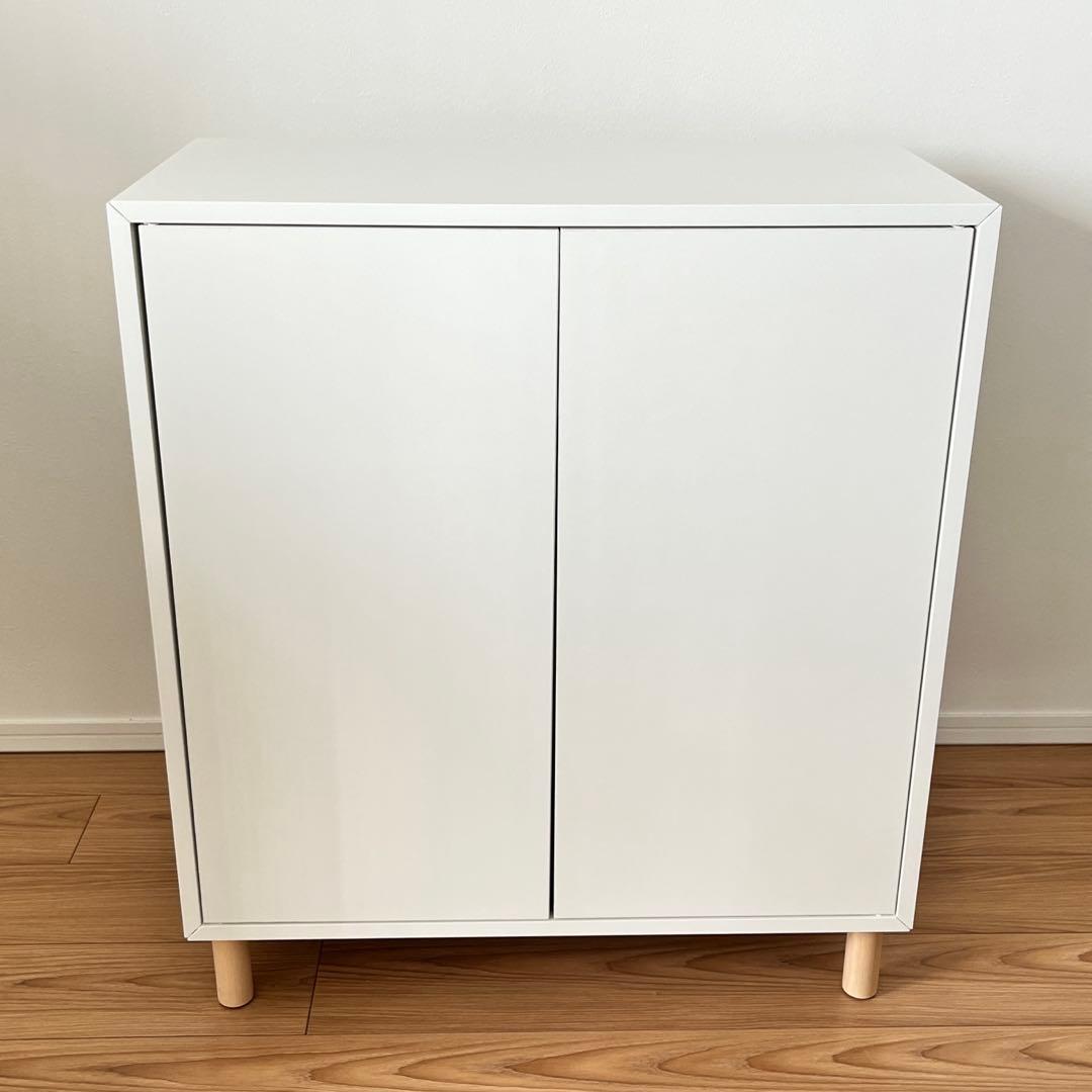 【完成品】IKEA 木製キャビネット　EKET エーケト　足付き