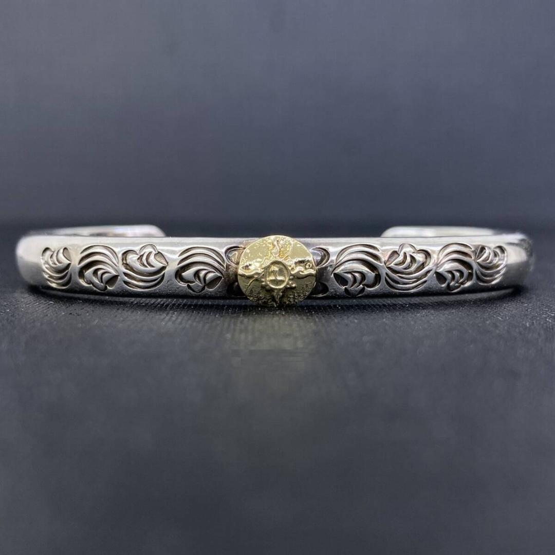 FIRST ARROW'S K18 サンメタル シルバー 950 甲丸 バングル