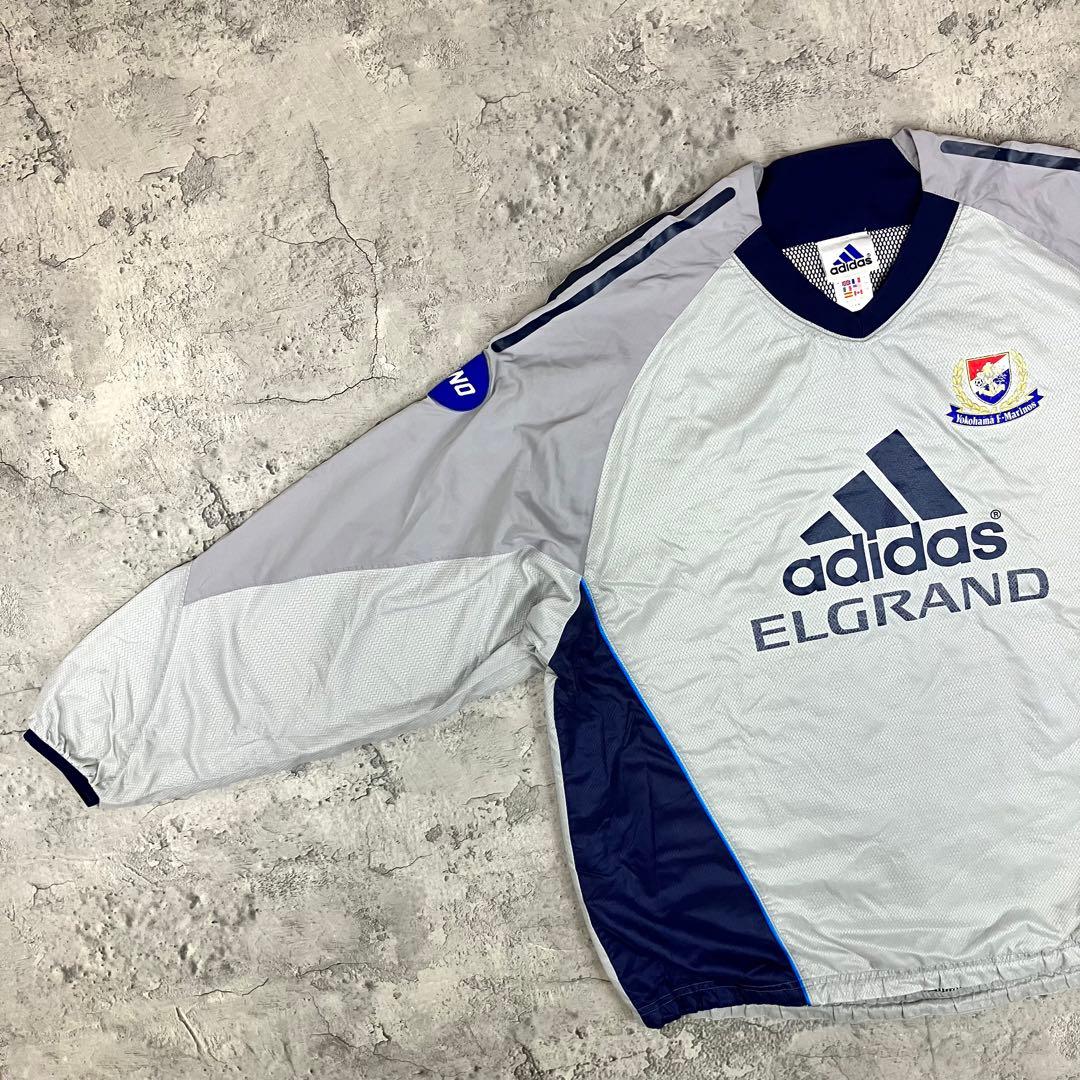 00s adidas 横浜F・マリノス 長袖ピステトップ 日本製 古着 企業ロゴ