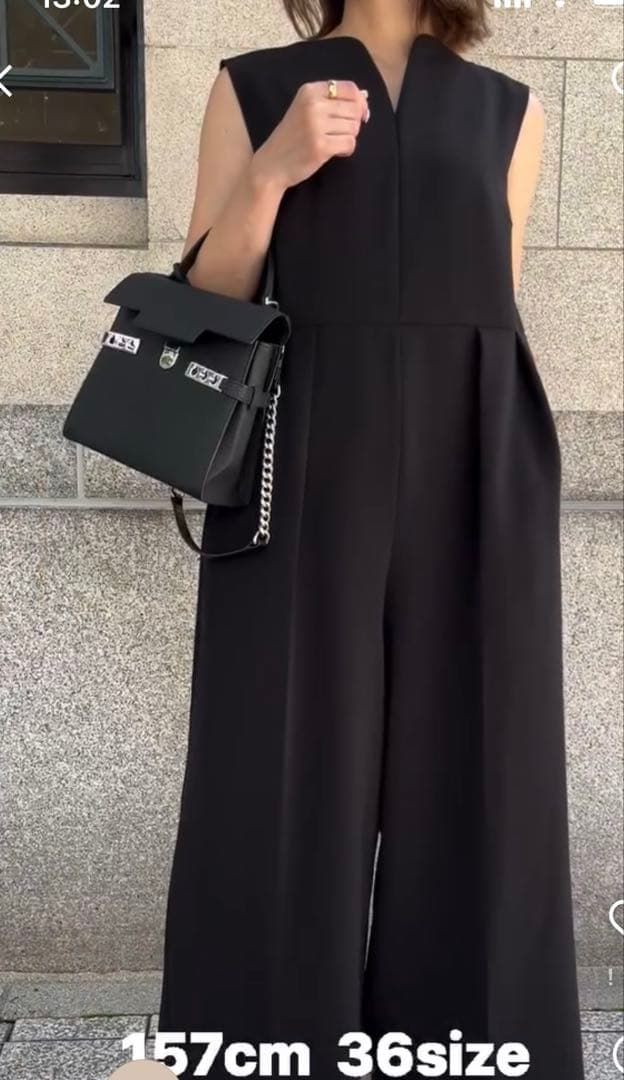 Heve ハートネックオールインワン　ブラック36