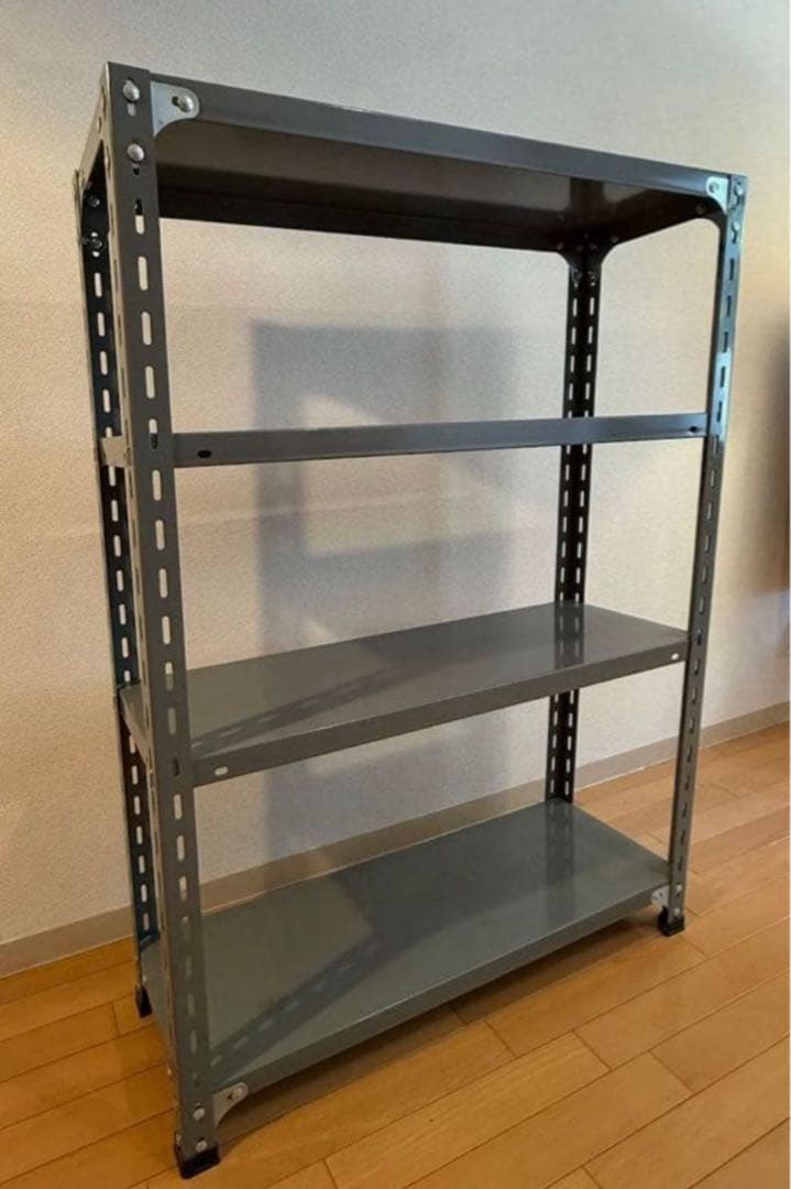 D&DEPARTMENT工業用スチールシェルフ　 スチール製グレー4段シェルフ