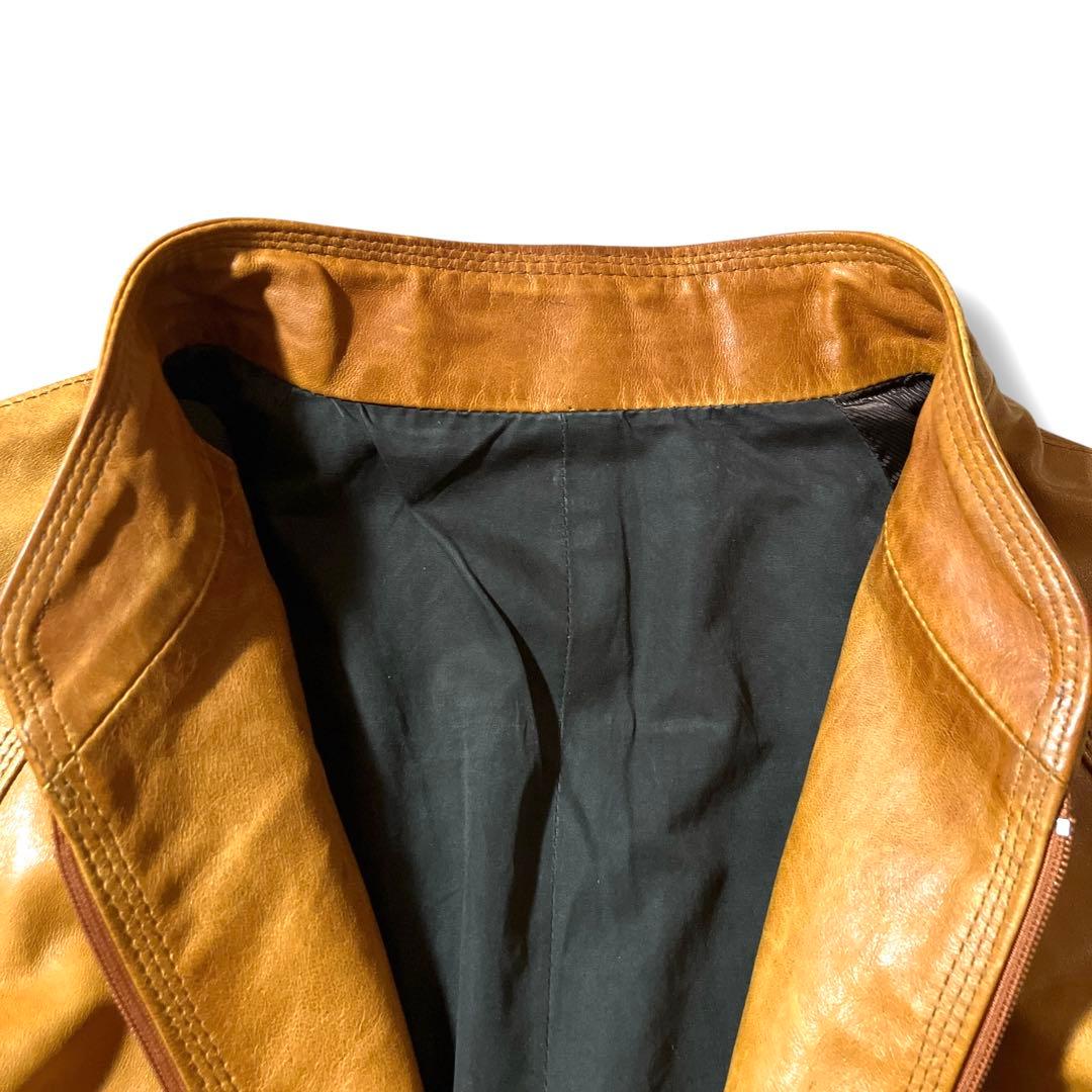 9.8万!希少!馬革 7×7 ヴィンテージ加工 ホースハイドライダースジャケット