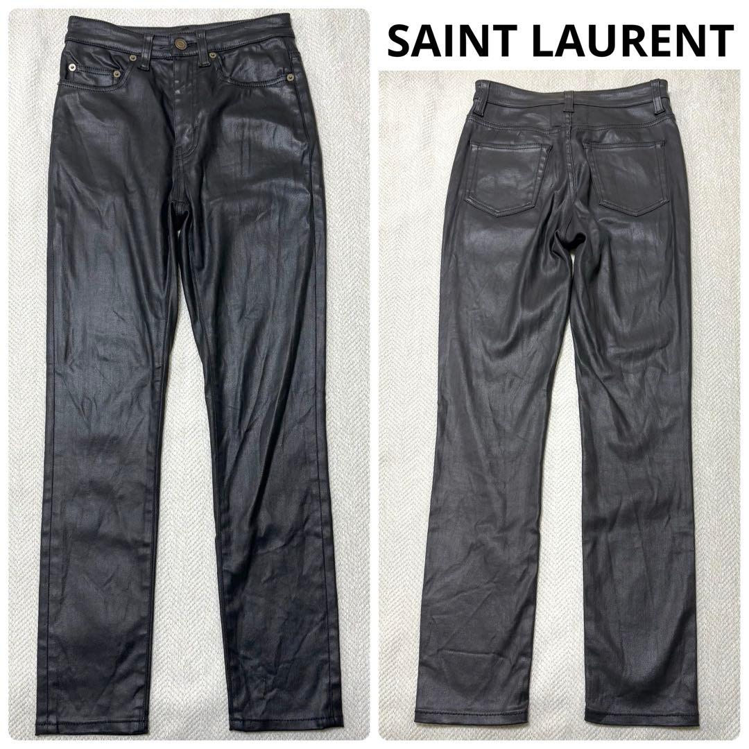 美品 SAINT LAURENT サンローラン ブラック スキニー デニム 25