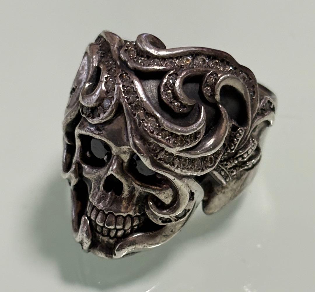 ジャスティンデイビス、スカルデザイン シルバーリング ゴシックスタイル23号‼️