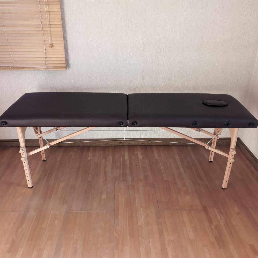BTM マッサージベッド 有孔 折りたたみ サロン 施術 ブラウン