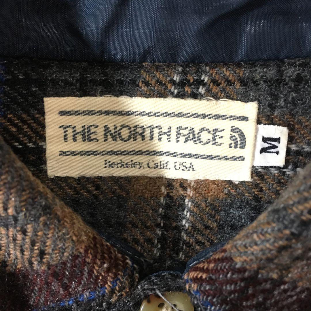 【個性派古着】ノースフェイス　日本製　長袖総柄デザインシャツ　チェック柄　M