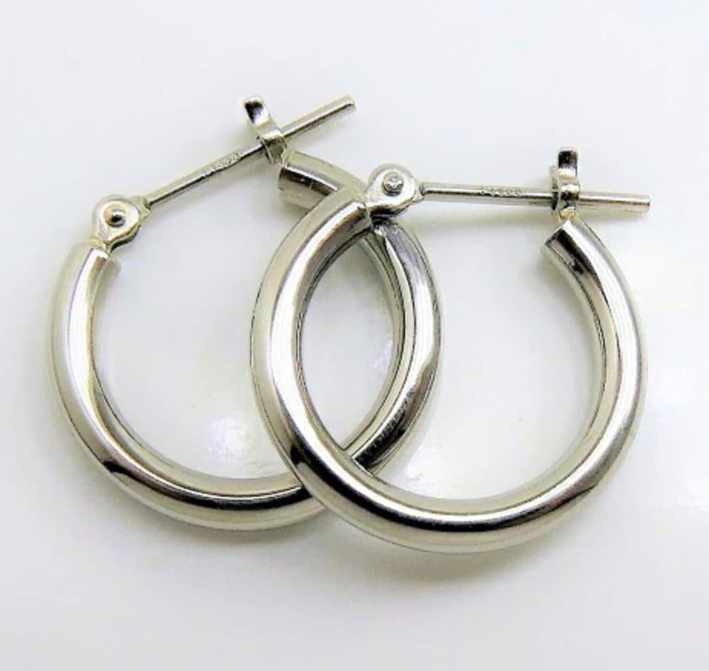 14金 フープピアス k14WG