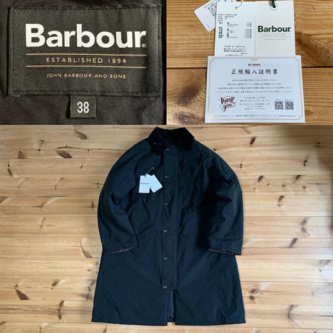 未使用品 38 Barbour EXMOOR ミドルレングス コート ブラック
