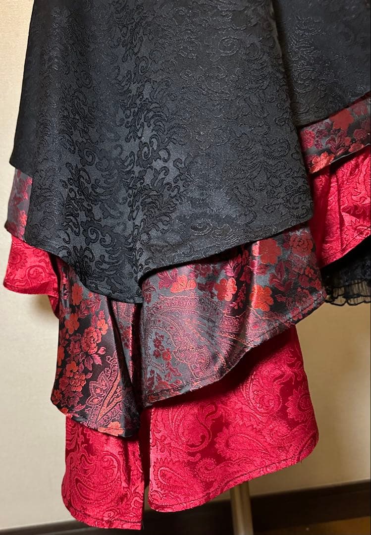 キューティーフラッシュ　アシメラップスカート　赤