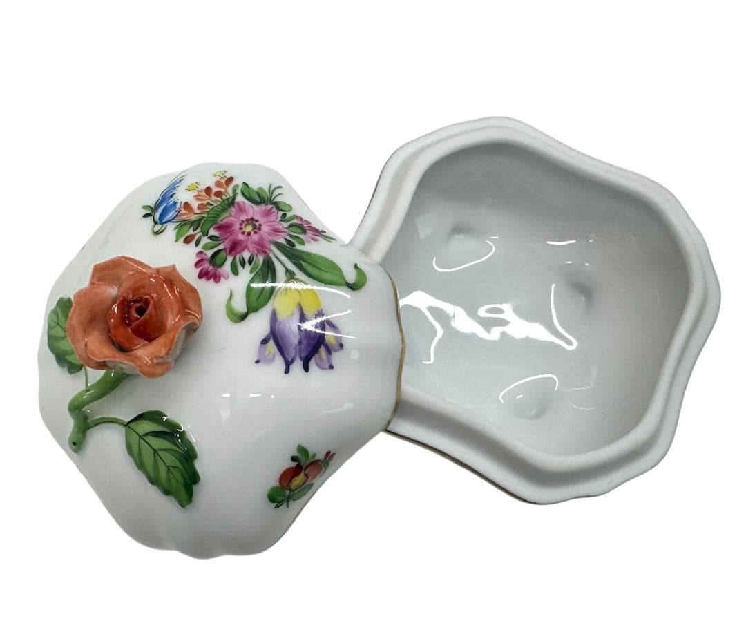 ★新品★HERENDヘレンド フラワー小物入れ ボンボニエール　薔薇