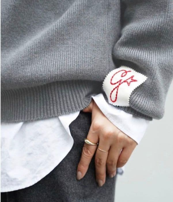 GOLDEN /ゴールデングース LOGO ニット ロゴ グレー