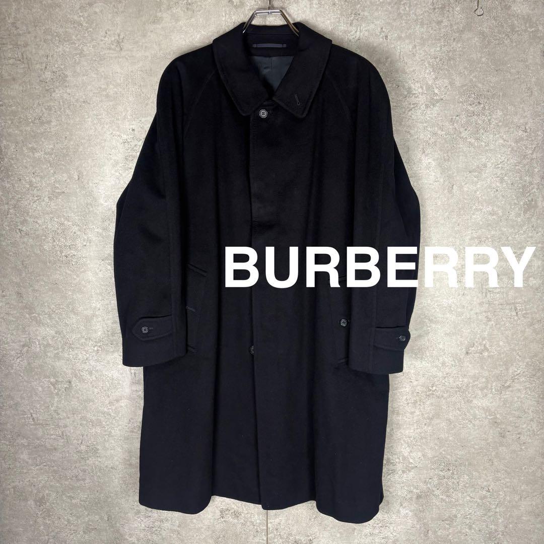 バーバリー　カシミヤ 100% BURBERRY バルカラー　コート　52 紺色