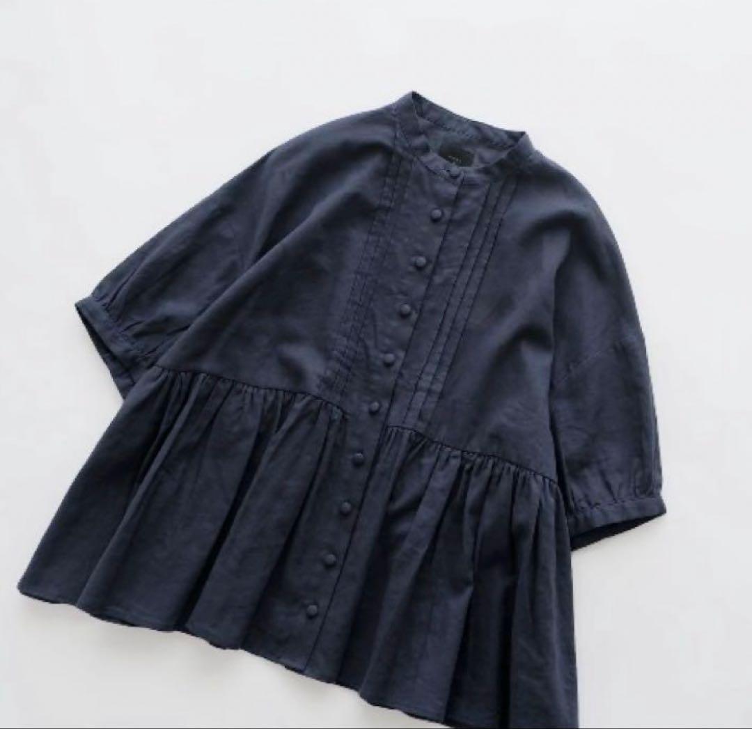 オオカミとフクロウ　フクロウと月の音のアナベル　ブラウス　ネイビー