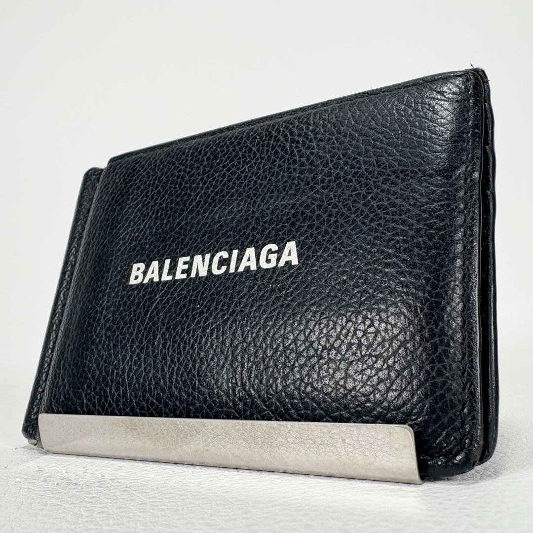 美品⭐️バレンシアガ 2つ折り財布 マネークリップ レザー ブラック