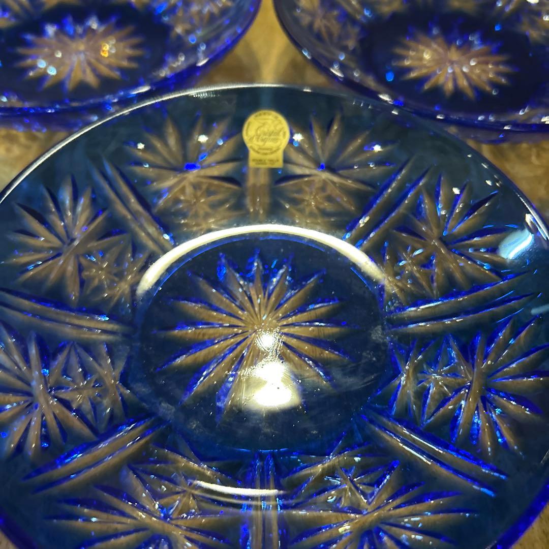 クリスタルダルク　ハンドカット　クリスタルガラス　ディッシュ　5枚　(全10枚)