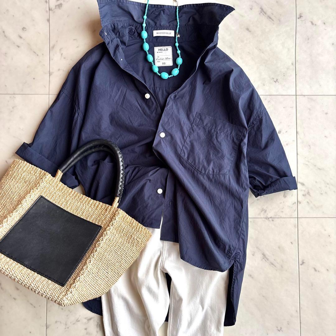 美品 マディソンブルー J.BRADLEY SHIRT シャツ ネイビー 00
