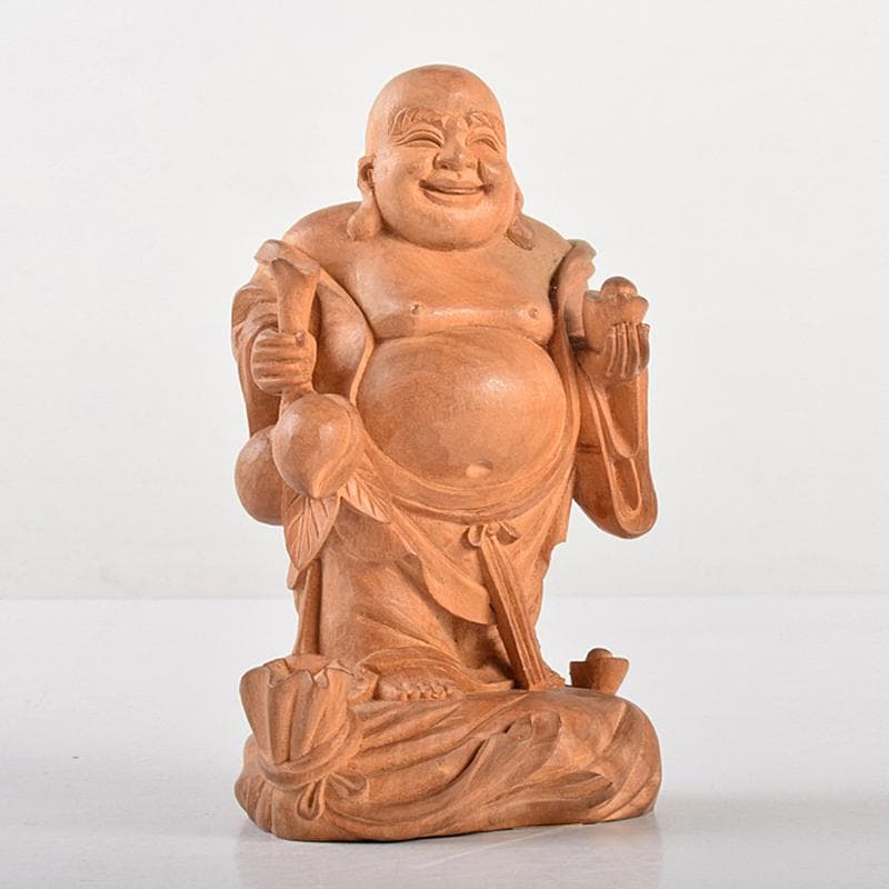 ゆきか　仏教美術　香木　白檀彫刻　布袋像　仏像　置物　V　R5123