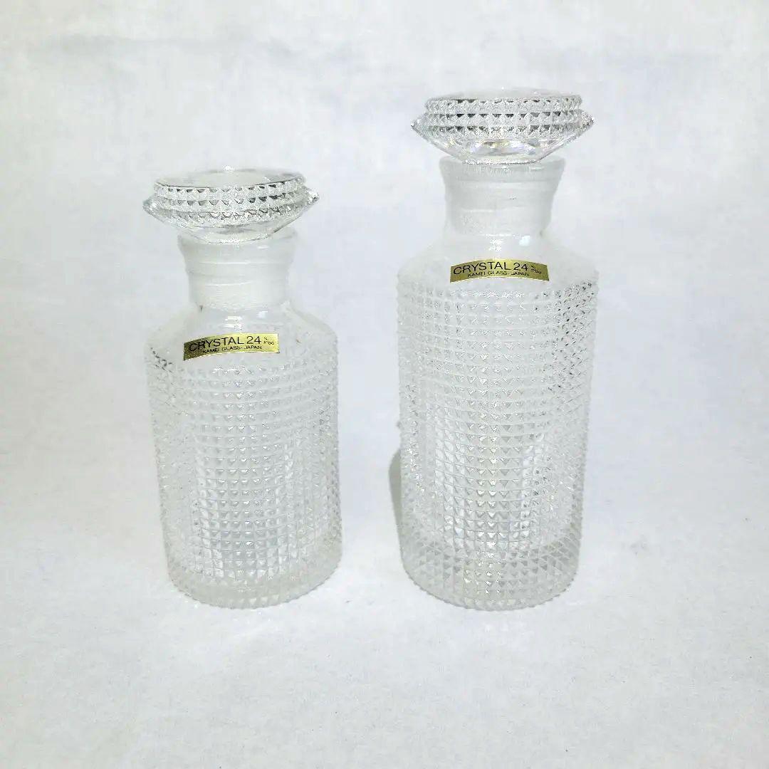 カメイ　ガラス　醤油差し　昭和 レトロ モダン 2個　セット