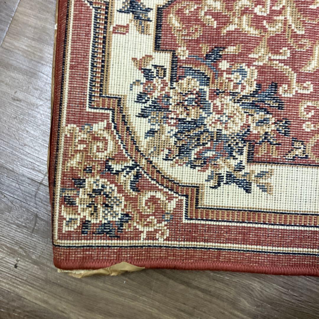 A-4 オリエンタル調 クラシック ラグマット 花柄 ボルドー 玄関マット