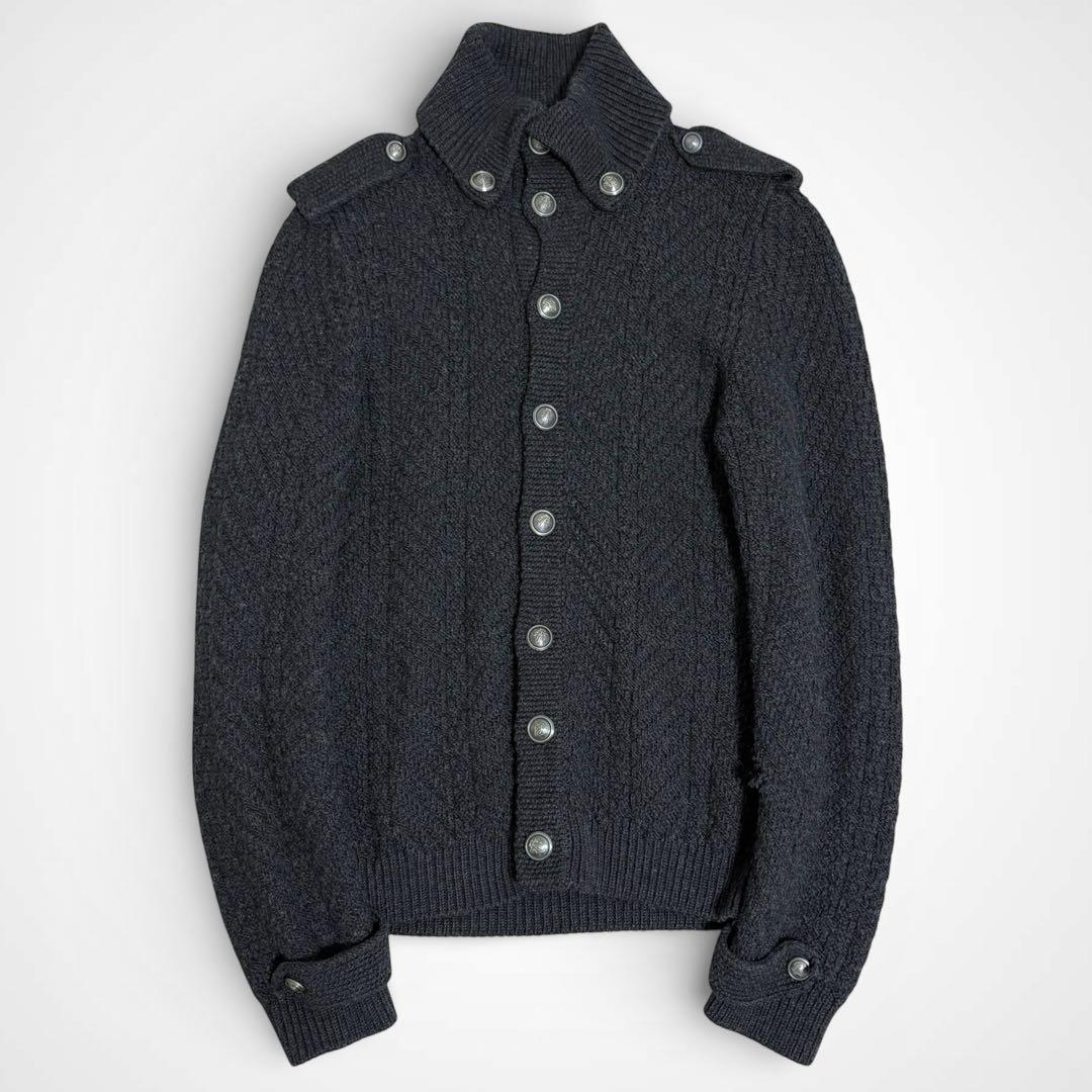 GUCCI グッチ ナポレオン メタルボタン エポレット ニットジャケット 黒
