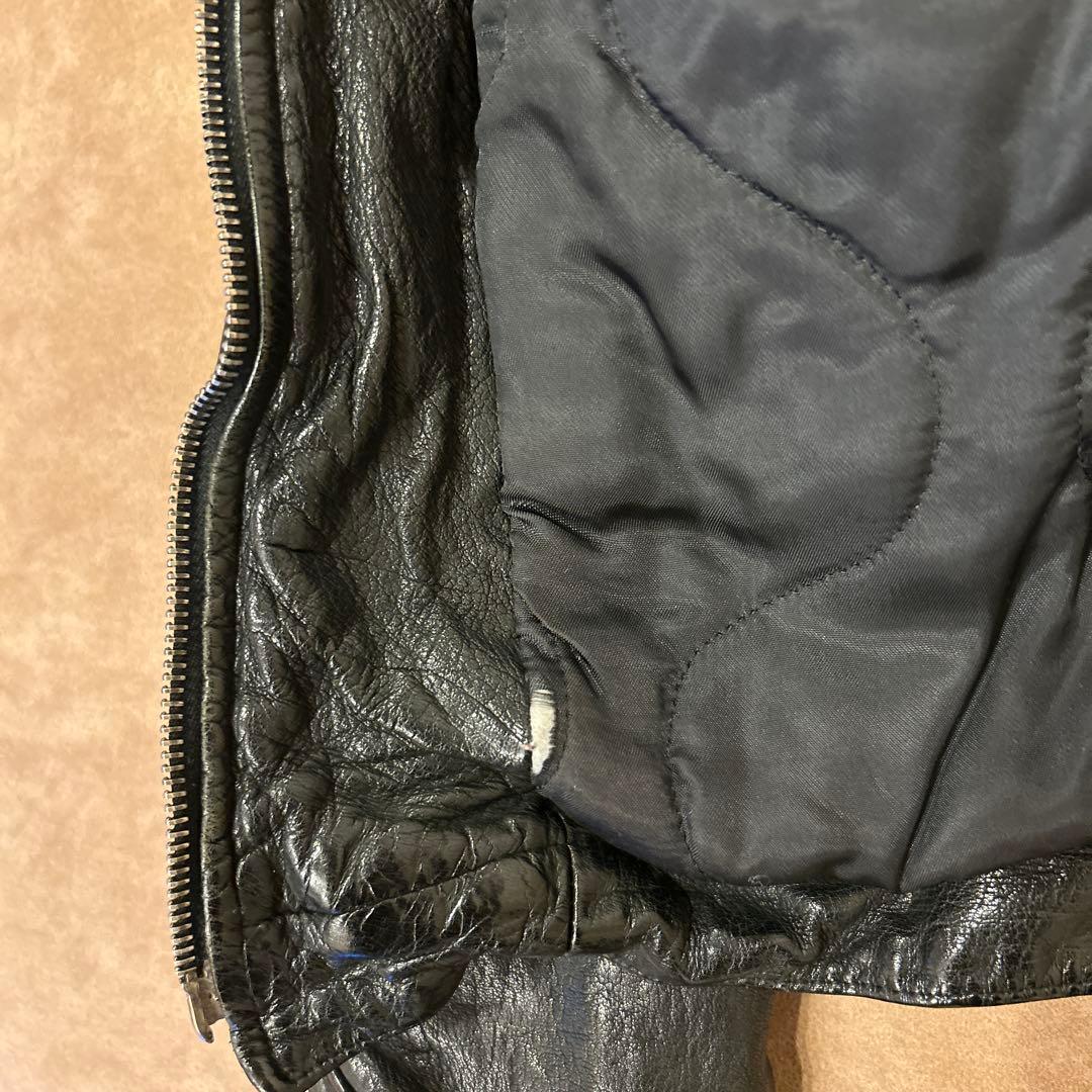 Neil Barrett ブラックレザーシングルライダースジャケット