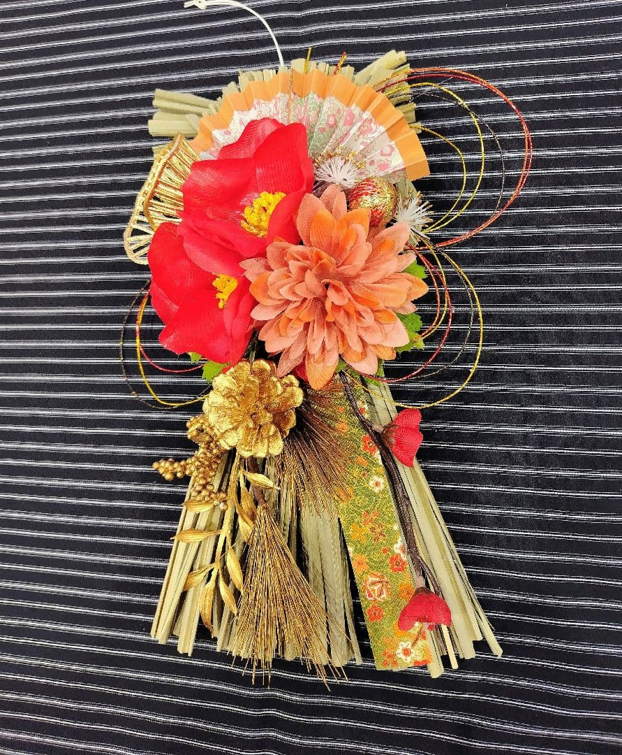 しめ縄　お正月飾り　しめ縄リース　フラワーリース　お正月リース