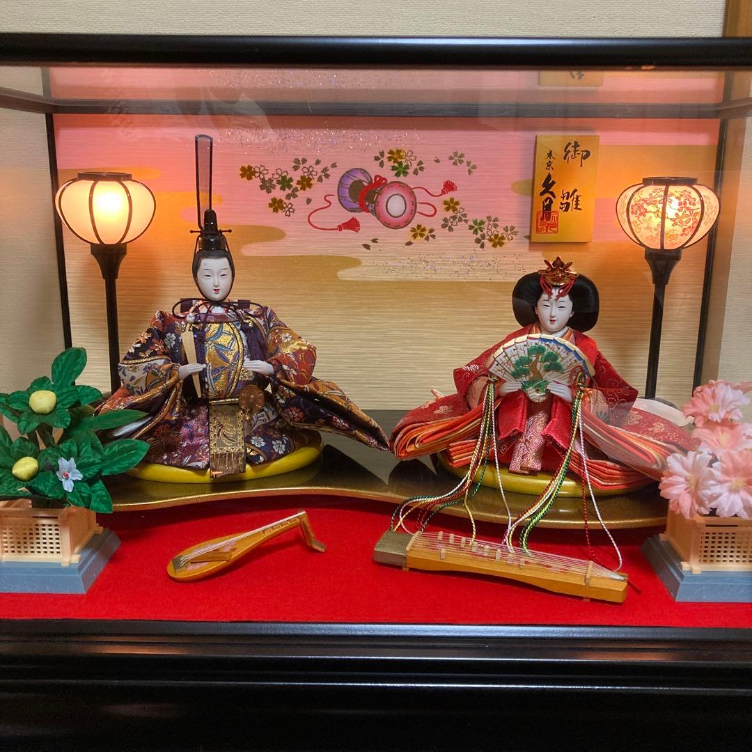 久月　三五雛人形　親王飾りケース入り
