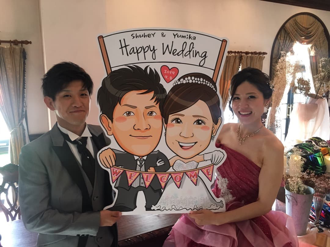 似顔絵特大パネル★結婚式　ウェルカムボード　似顔絵　プレゼント　お祝い