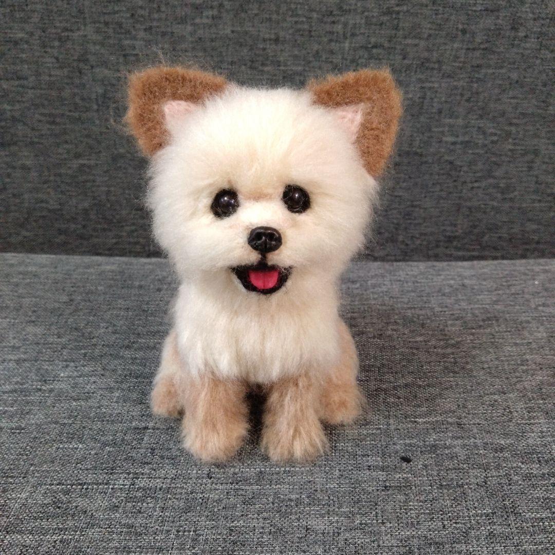 chama　羊毛フェルト＋毛糸　MIX　犬　ハンドメイド