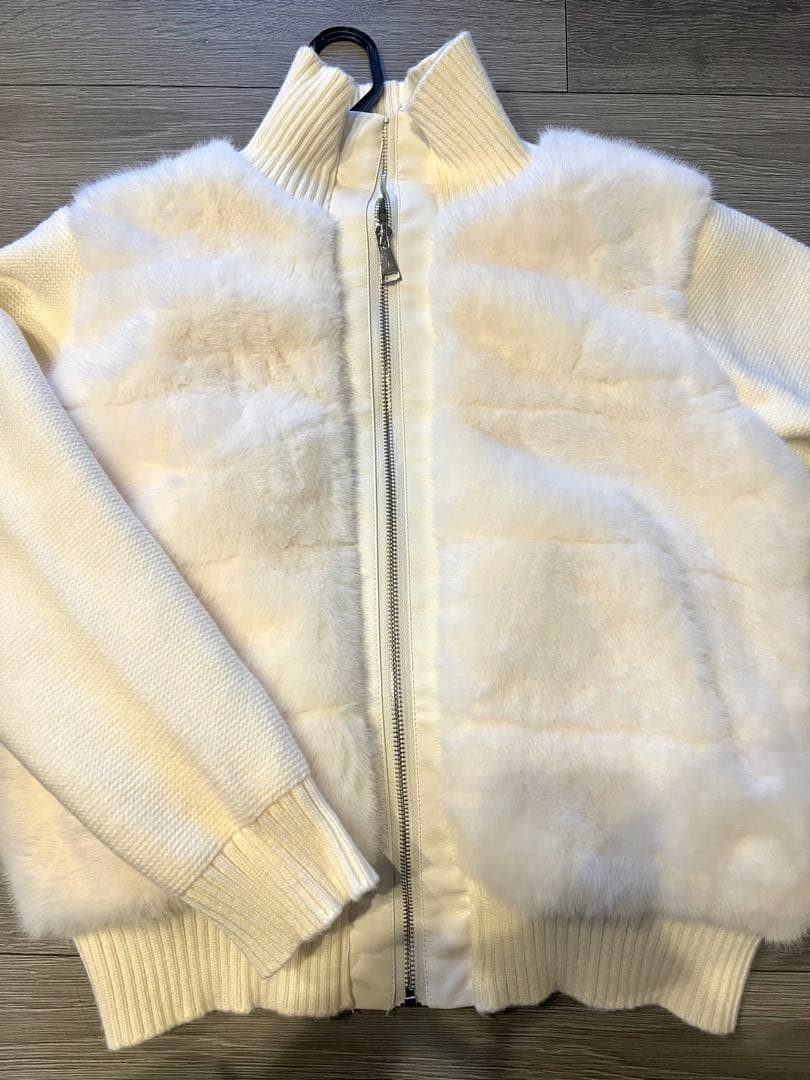 DHOLIC フリース風　2WAYニットスリーブエコファーダウンジャンパー