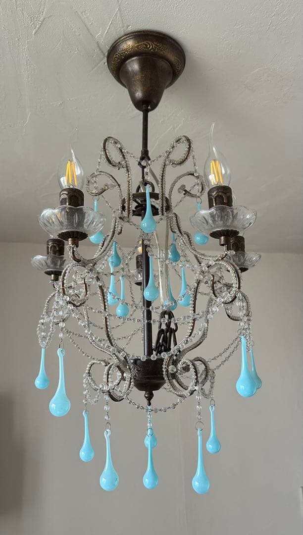 水色ミルクグラス　シャンデリア