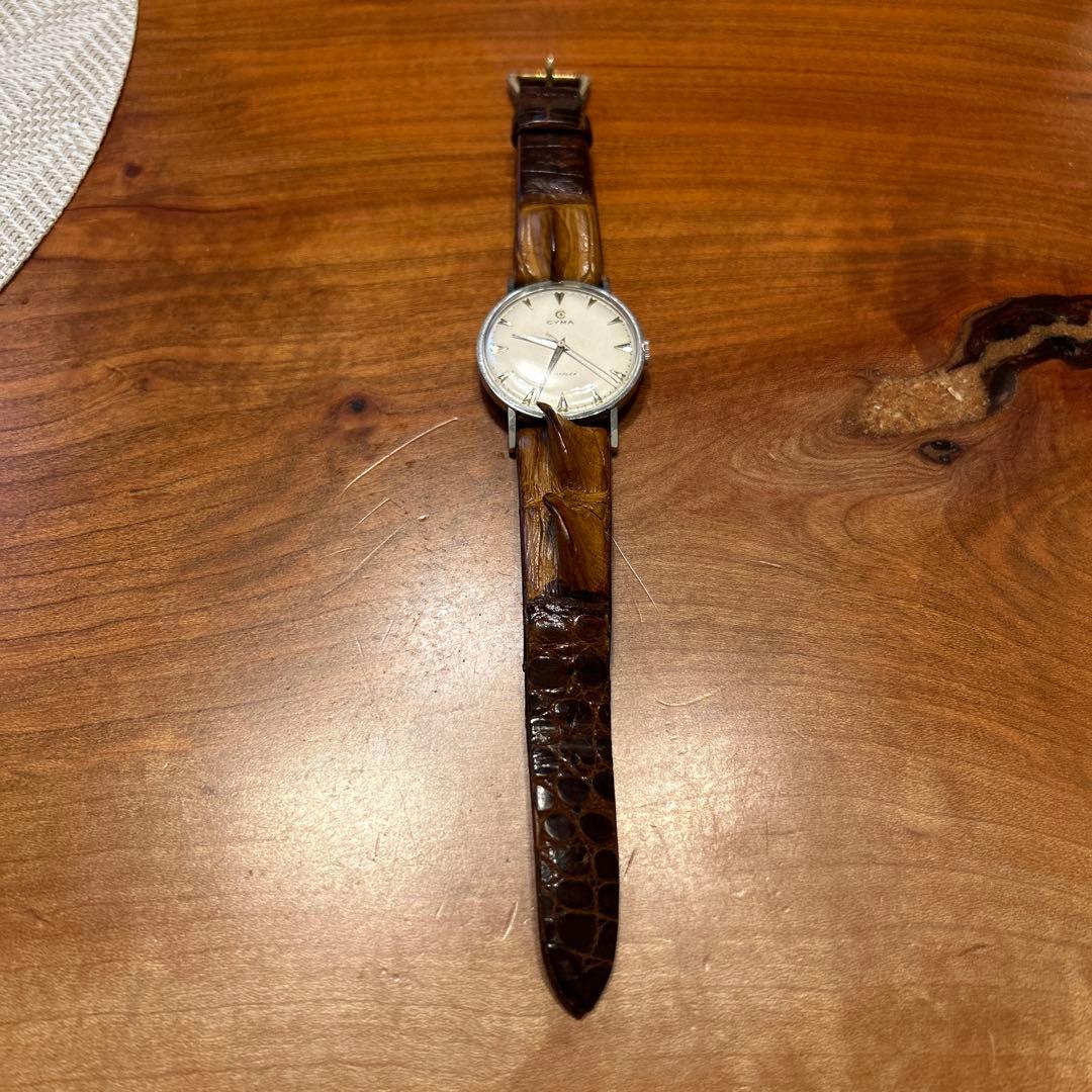 あ*ー様 CYMA 手巻き時計 シルバー/ブラウン