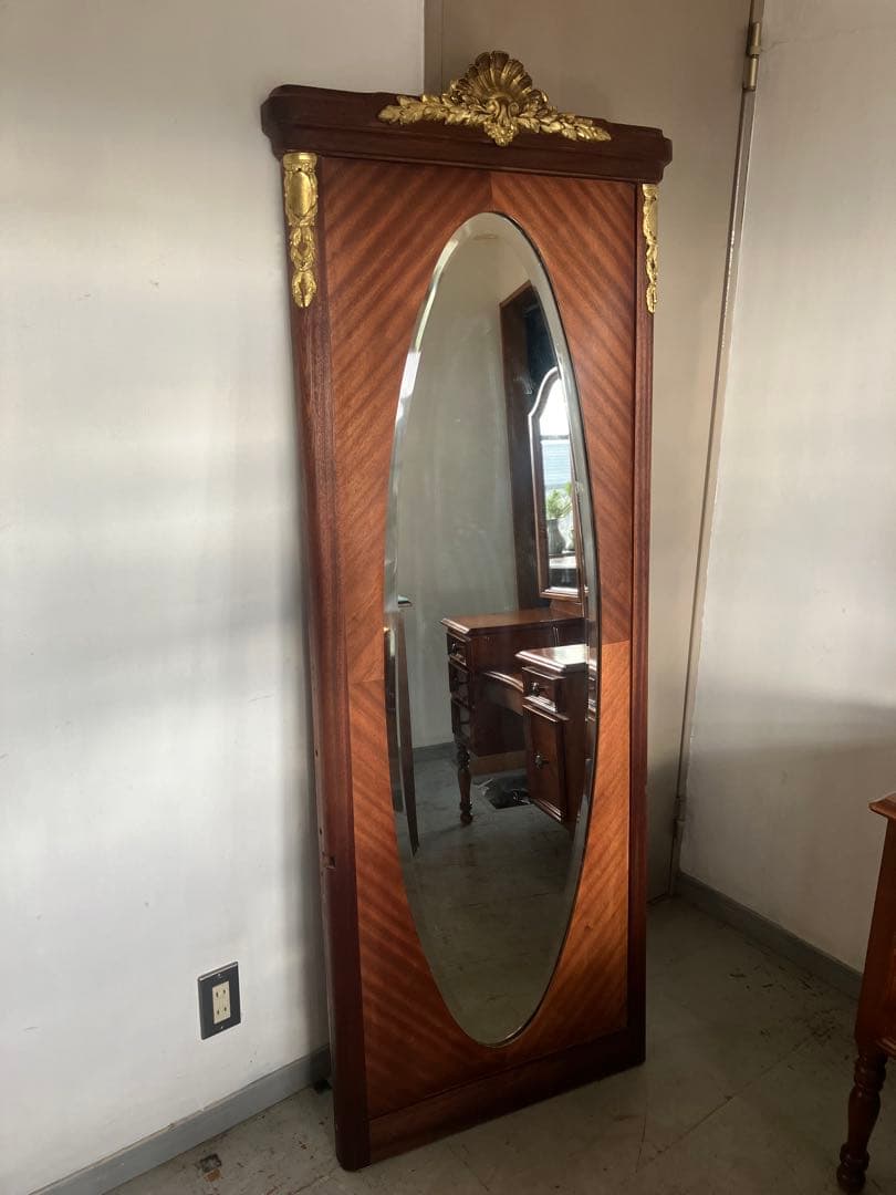 フランス アンティーク ミラー　無垢材　1920年代