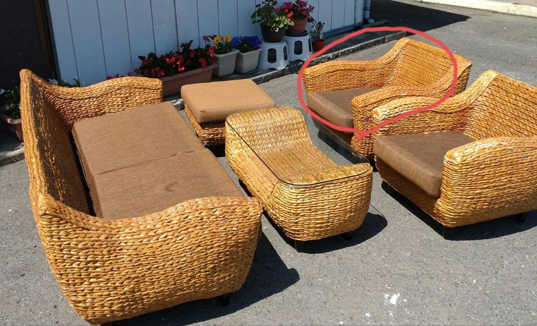 バリ風　1人掛けソファ　リゾート ウォーターヒヤシンス