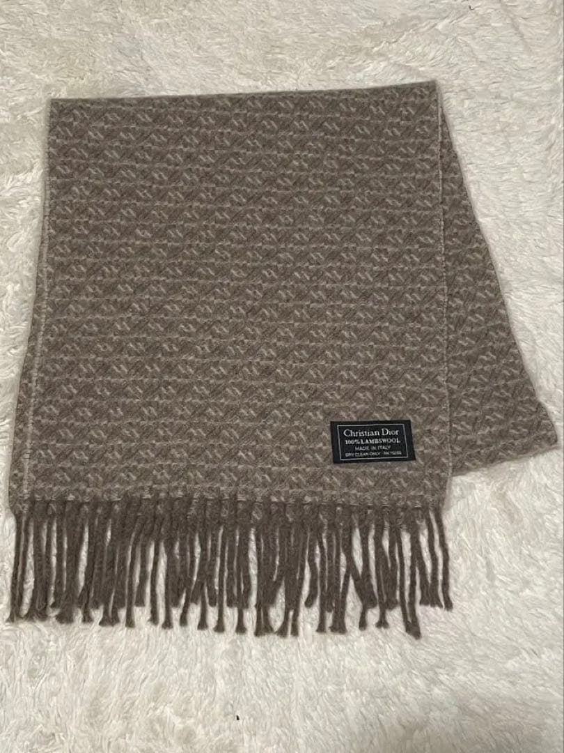 【Christian Dior 】100%ラムウール製マフラー、イタリア製