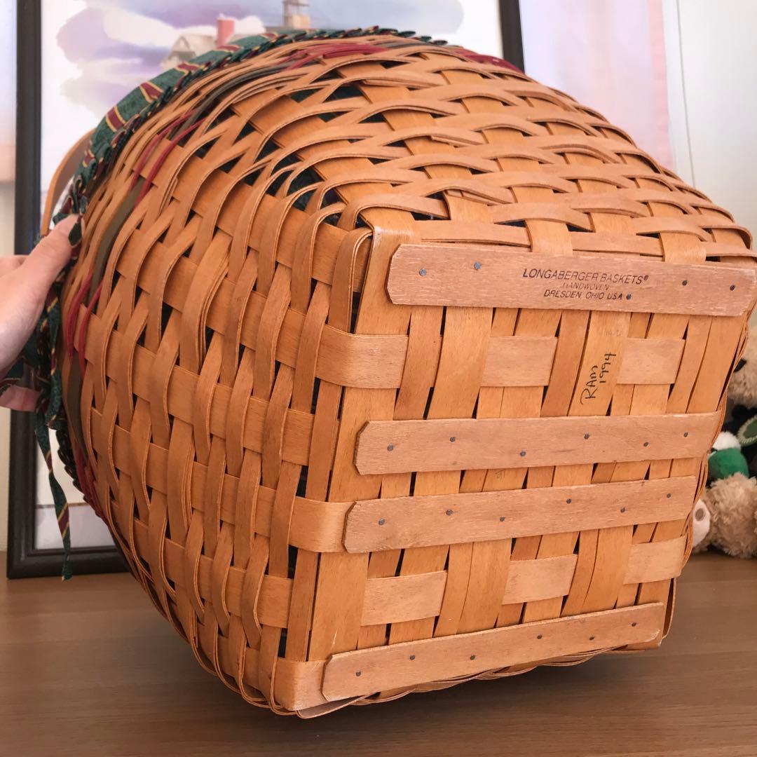 大きなかご　ロンガバーガー　レア　蓋付き　バスケット　アンティーク