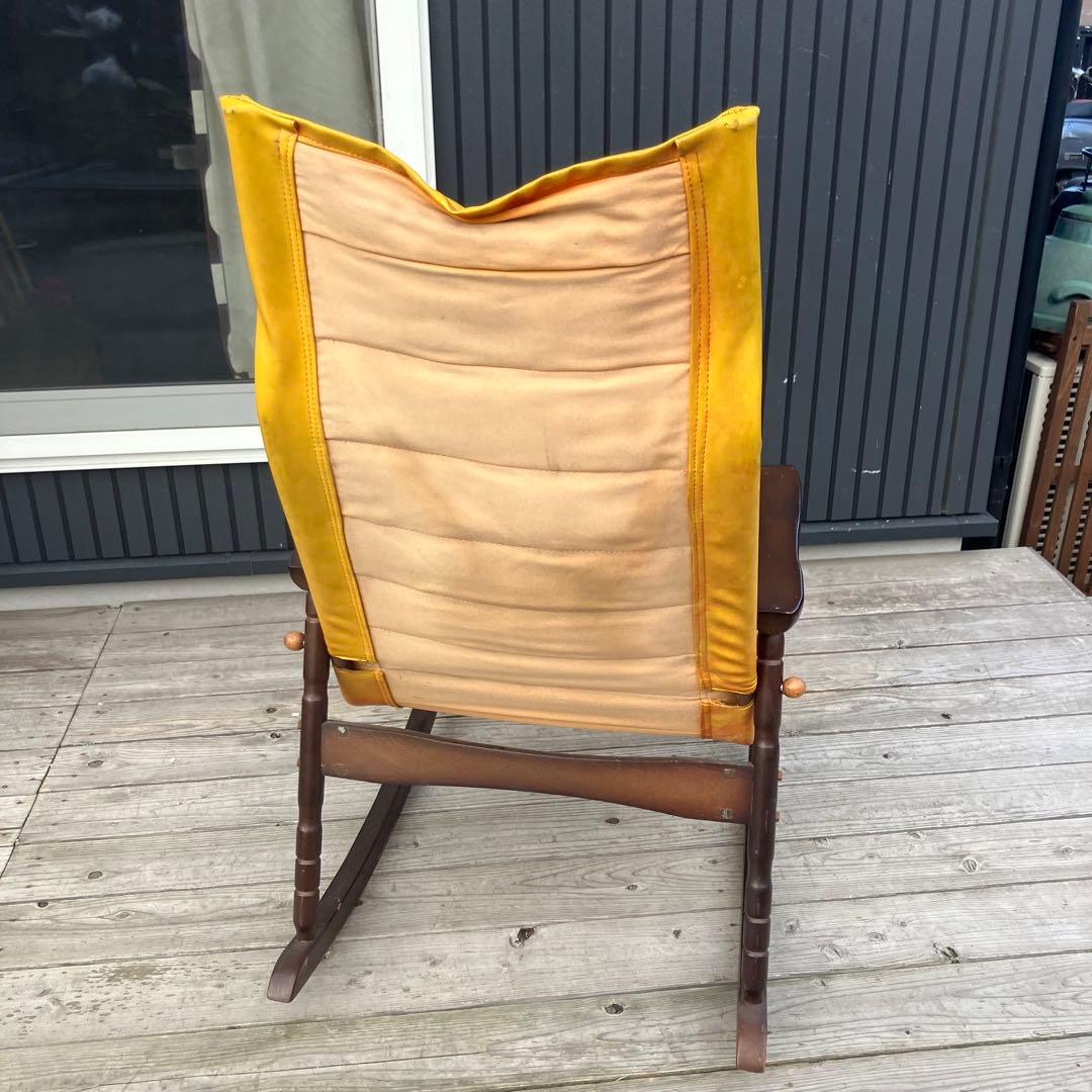 昭和レトロ 木製 ロッキングチェア アームチェア 古道具 古家具 ビンテージ