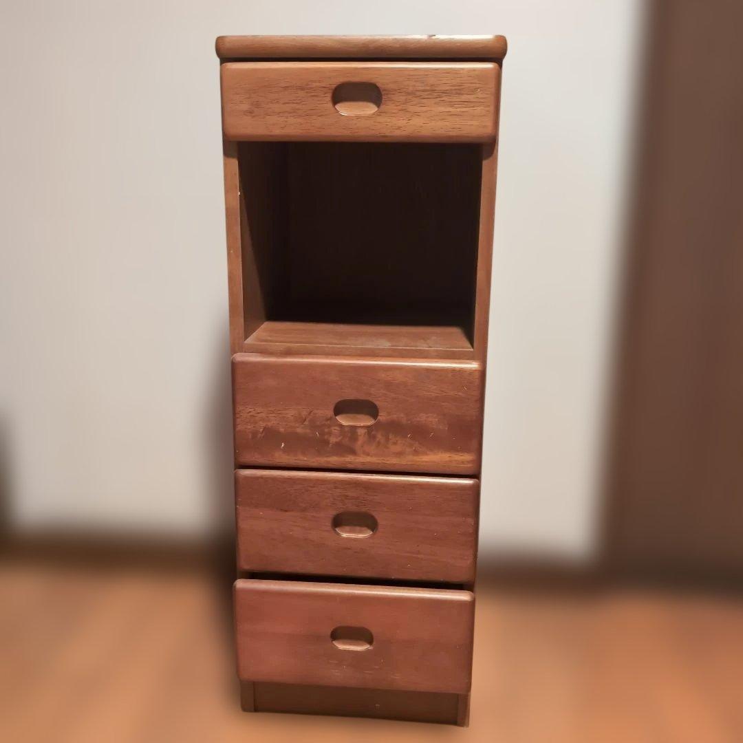 木製ラック 4段引き出し付き 収納