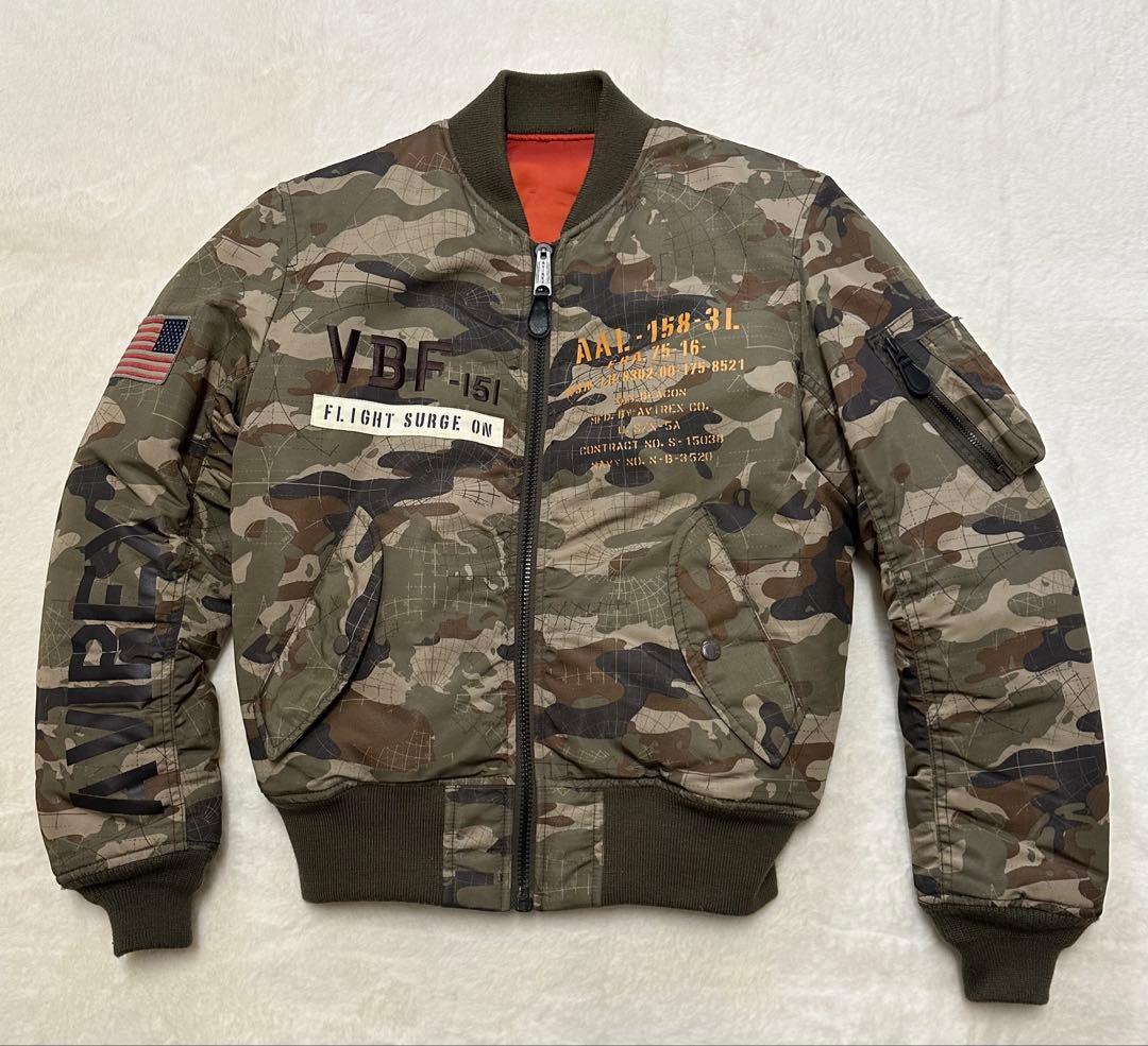 goSOLDOUT AVIREX MA-1 ジャケット 迷彩マッププリント
