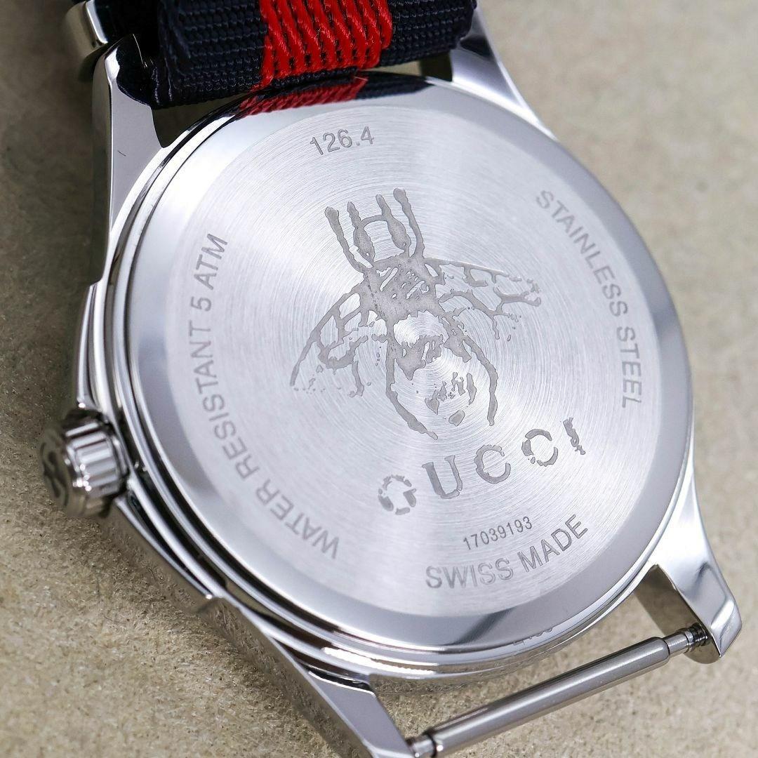 稼働 GUCCI 腕時計 トラ刺繍 Gタイムレス ネイビー タイガー 2110