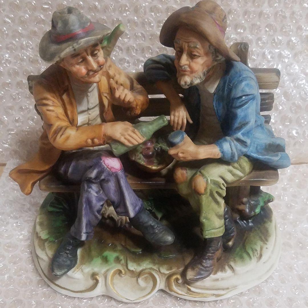 イタリア陶器製　人形　フィギュア　フィギュリン　おじいさん　アンティーク舶来品