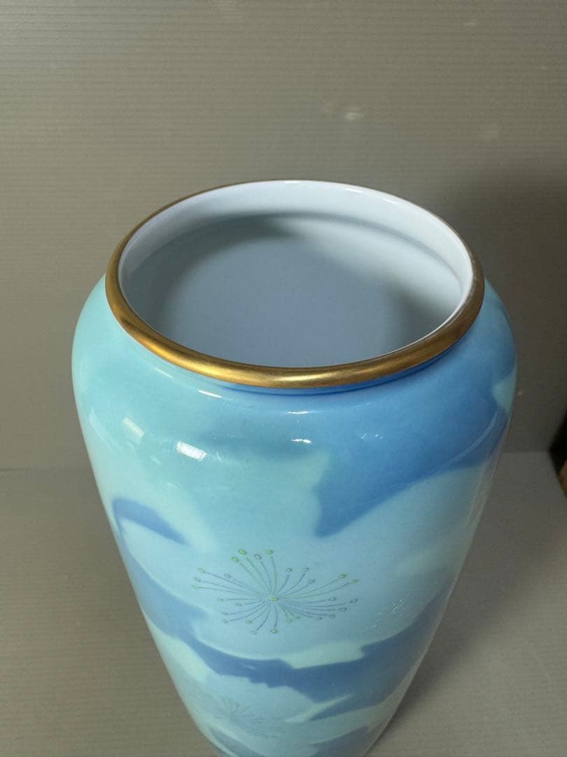 2349 深川製磁　色絵彩磁　金彩　花瓶