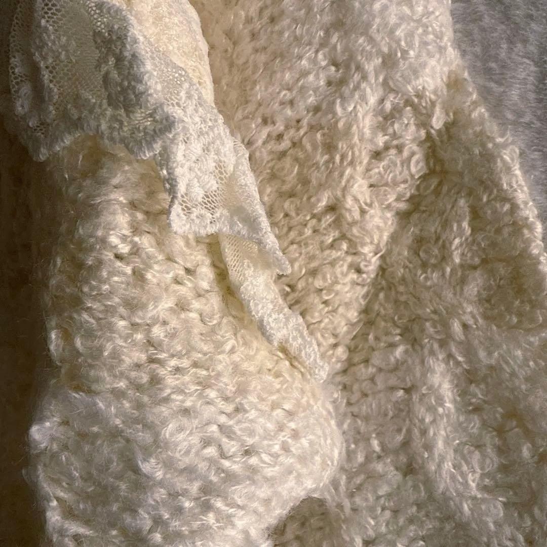 リズリサLIZ LISA ボーダー ニット レース リボン ボリューム袖 タグ付